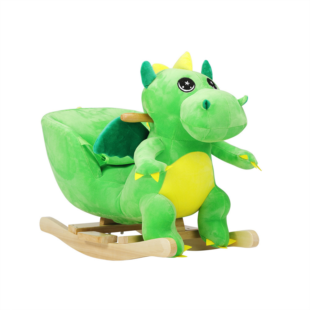 Anti-slip Rocking animal dinosaur toy elephant for Children baby  Music Safety Belt Wooden Handles Riding Horse