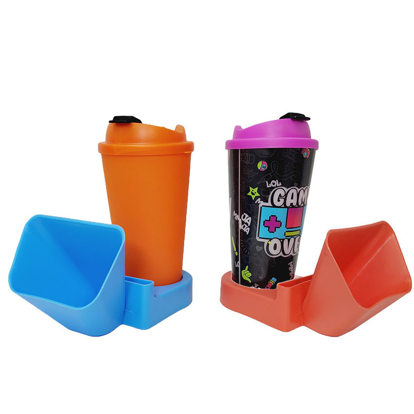 Mobile Phone Holder with 19 oz Tumbler Cup Holder and Sound Amplifier Universal Smartphone Stand Amplifier with Tea cup