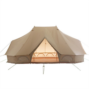 6M Cheapest Waterproof Cotton Teepee Yurt Accessories Family Glamping Luxury Camping Outdoor Canvas Sibley Bell Tent For Sale