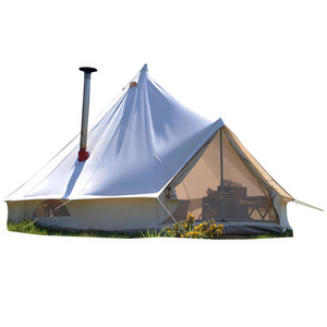 New Design Customize 3m 4m 5m 6m 7m Glamping Coton Made Tents 4 Seasons Luxury Waterproof Sibley Outdoor Family Canvas Bell Tent