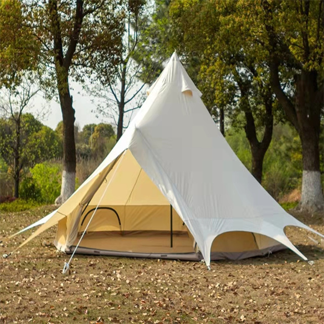 New Design Customize 3m 4m 5m 6m 7m Glamping Coton Made Tents 4 Seasons Luxury Waterproof Sibley Outdoor Family Canvas Bell Tent