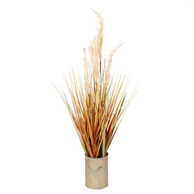 Indoor Outdoor Home Decor Wholesale Artificial Reed Big Onion Grass With Pot Plantas Artificiales Decoracion Anlage Arboles