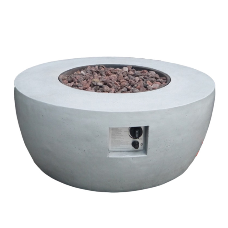 Wholesale Outdoor Garden Propane Round Grey-White Fire Bowl Gas Fire Pits Mini Fireplace Indoor Fire Pit Bowl Pot Fireplace