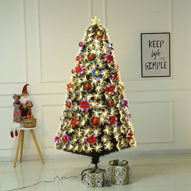 Co-Arts Top Sale Artificial Fiber Optic PVC Christmas Tree With Multicolored Light Lampara Natal Arboles Sapin de Noel Baume