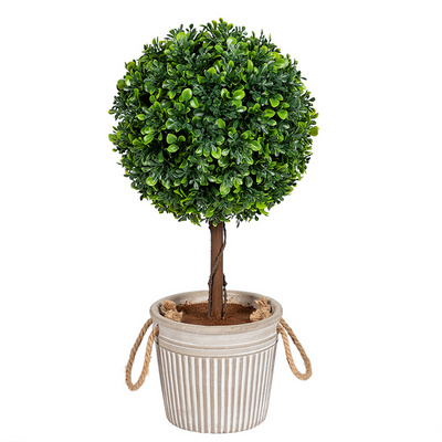 Co-Arts Artificial Topiary Potted Boxwood Ball Plants Trees Indoor Faux Tabletop Plants Indoor Home Landscape Green Plants