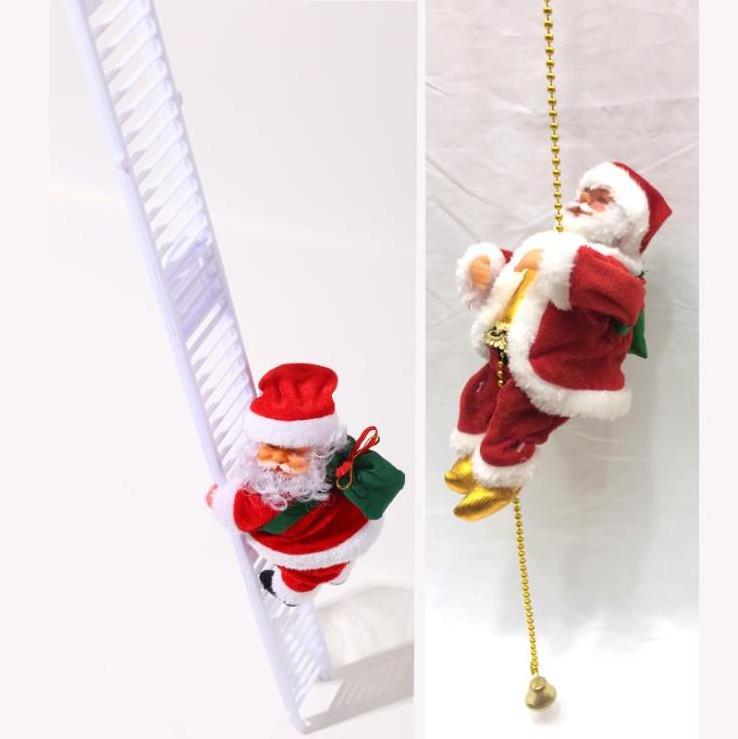 Papai Noel Navidad&2020 Decoration Electric Santa Claus Will Climb The Ladder Toy Papa Noel Christmas Ornamento