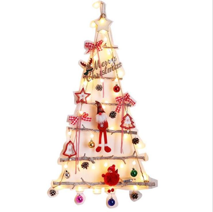 Navidad Arboles Wooden DIY Hanging Christmas Tree Christmas Wall Pendant Decoration Arbol De Navidad Creative Decorations