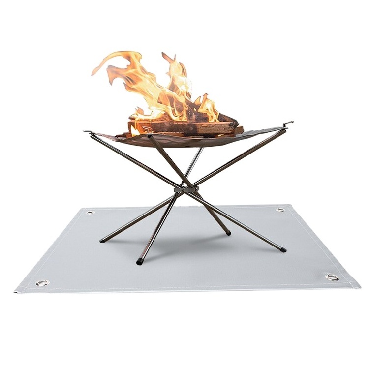 24 Inch Or Customize Square High Temp Fire Pit Mat For Deck Fireproof Under Fire Pit Heat Shield Ember Foyer Heizung Cheminee