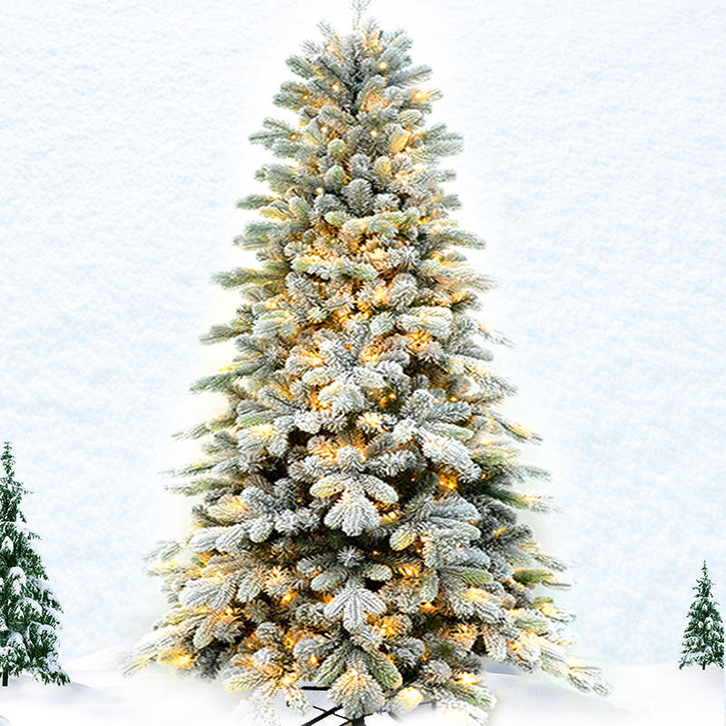 High Quality Snowing Xmas Tree Christmas Artificial Plants Flocked Christmas Tree For Holiday