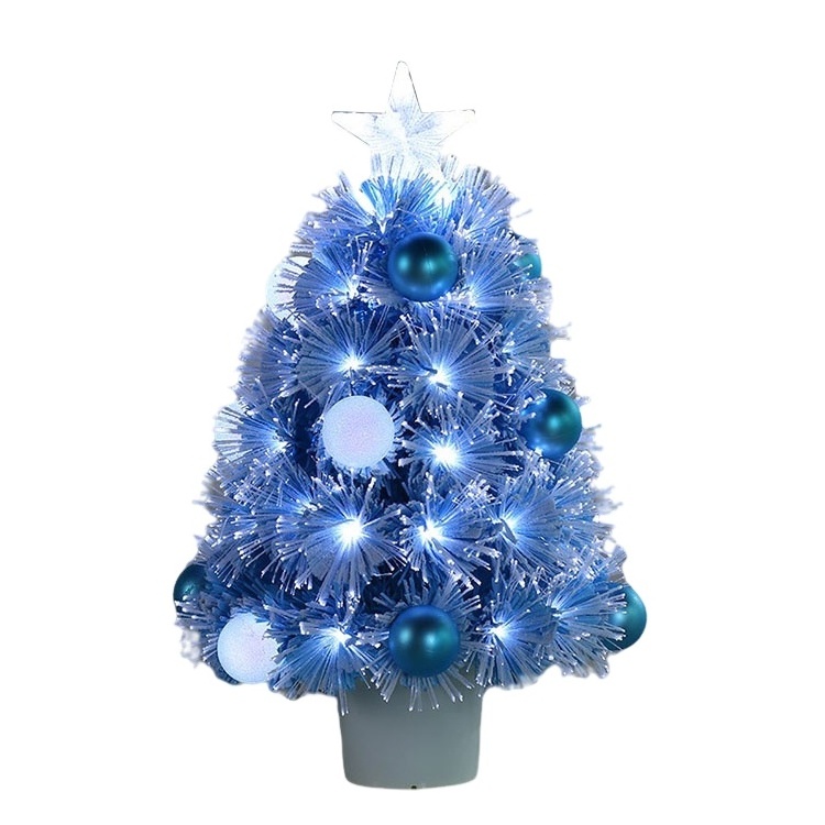 Navidad Lampada Arvores Co-Arts 61cm Or Custom Size Tabletop Led Blue Fiber Optic Christmas Tree For Sale Arvore De Natal