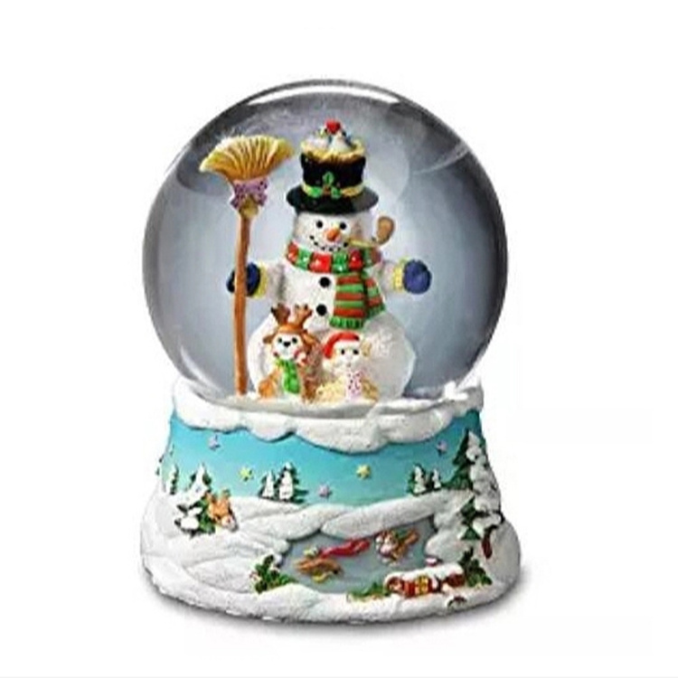 Hot Sale New Year Custom Gifts Led Light Snow Ball Scene Musical  Christmas Snow Globe Custom Design Father Christmas Snow Globe