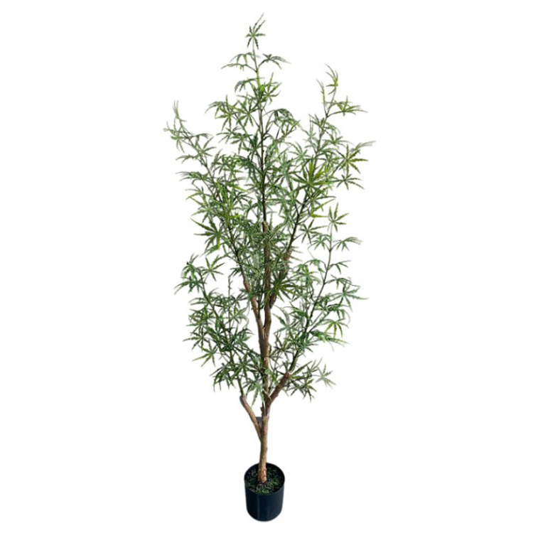 Hot Sale Making Indoor Fake Leaf Artificial Tree for Sale Dizygotheca Artificial Indoor Ficus Bonsai Big Artificial Tree Plant