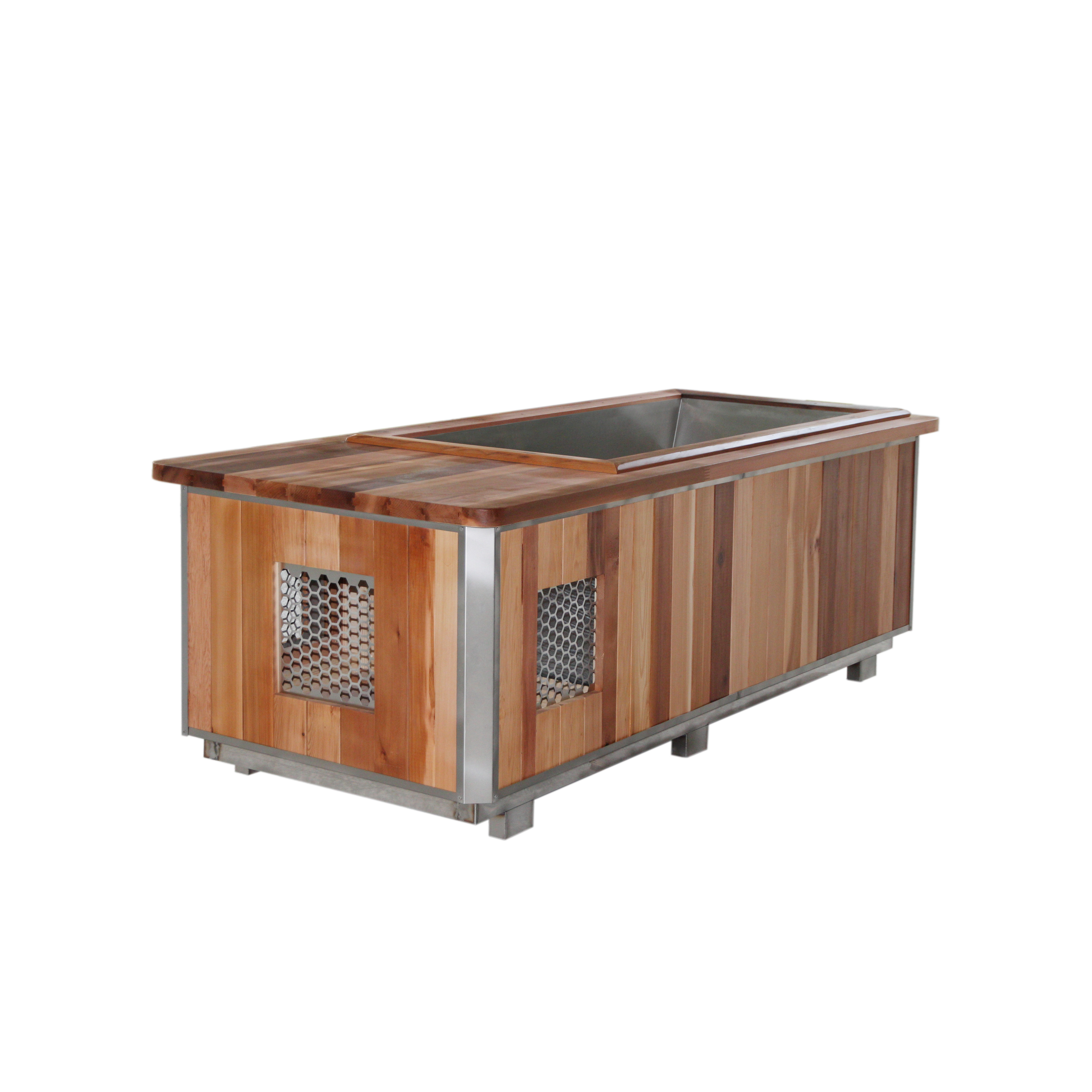 Ice Bath Wood And Stainless Steel Ice Plunge Tub Tub Portable Cold Plunge With Water Chiller 1hp