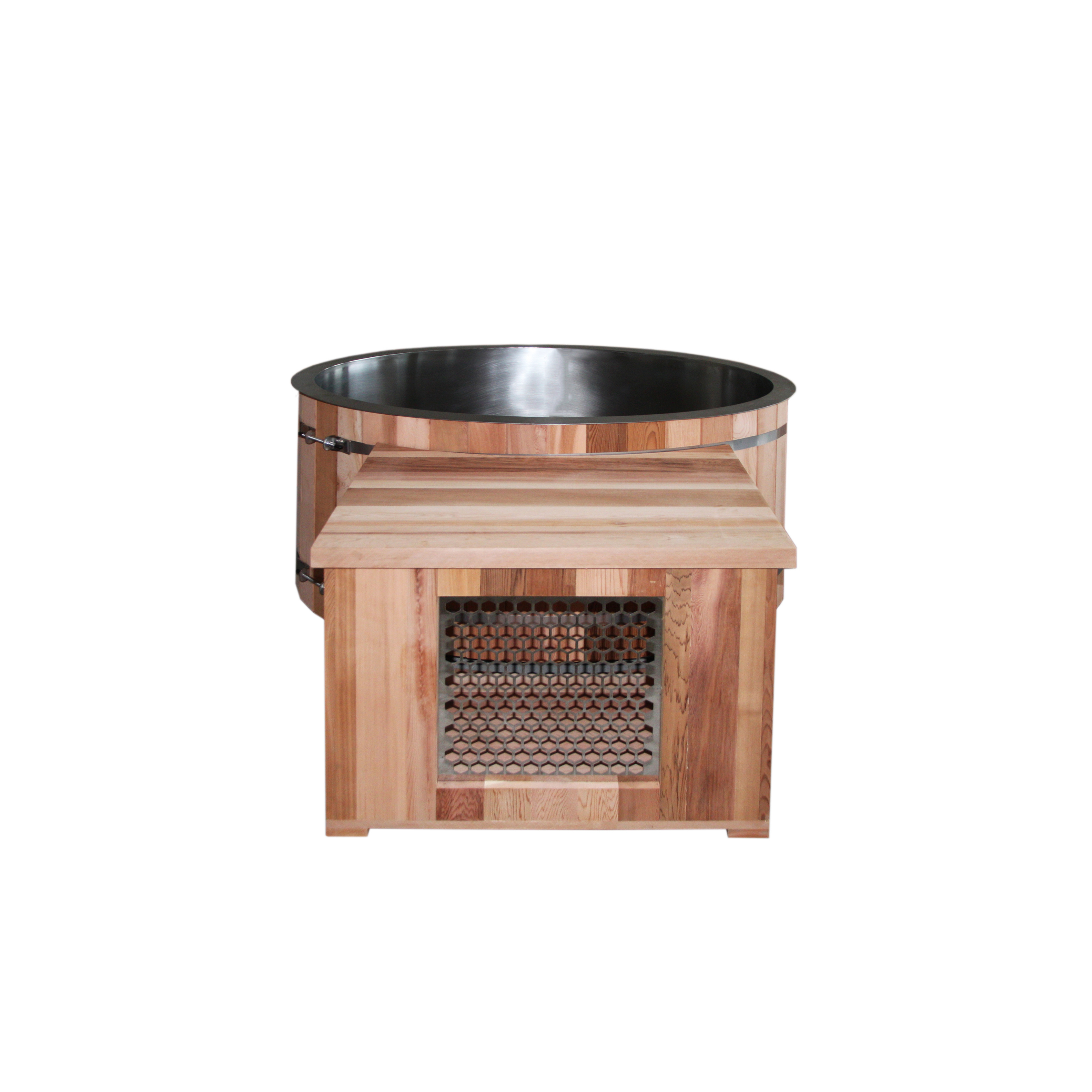 Competitive Price Wood Cold Plunge Oval Ice Plunge Tub Cold Bath Tub Water Chiller Tub With Stainless Steel Liner