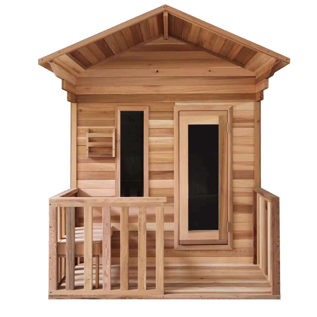 Forest Cabin Wood Burning Stove Cedar Barrel Sauna Outdoor Sauna Room