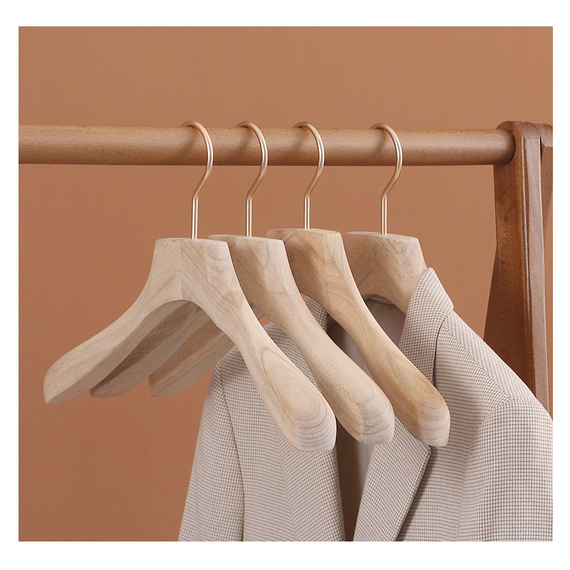 Custom Luxury Brand Natural wood hanger Garment camphor Wooden Clothes Hanger for clothing store