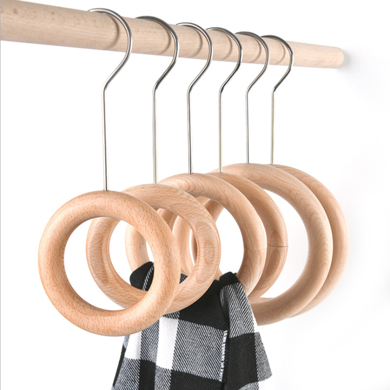 Free Sample Factory Direct Sale Ring Round Shape Hangers Different Color Wood hijab Scarf Hanger