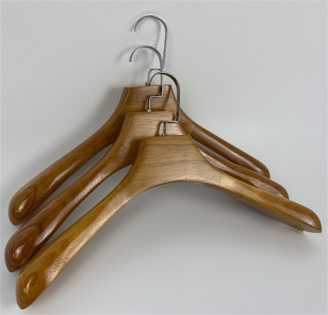 High Quality beech wood Luxury Custom Logo Garment Coat Jacket Suit Clothes Wooden Hangers