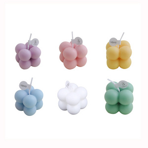 Wholesale good quality Cheap Small Mini Bubble Cube Candles Gift Scented Art Candles