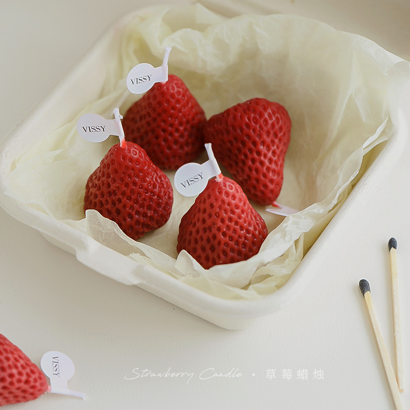 2023 hot mini Soy Wax Cute Strawberry Scented Candles Party Candle