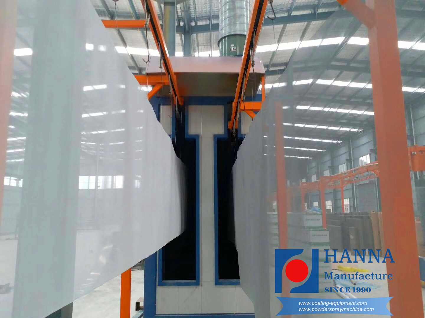 NEW powder coated manufacture line/3-stage wash dry-off oven powder coat booth cure oven