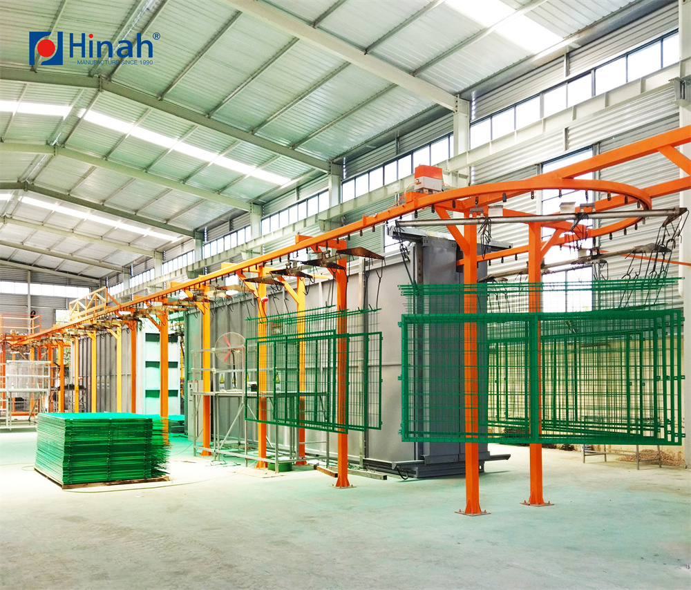 3D wire welded  Fence Panel Shelves Automatic Fluidized Bed PE PVC PVD Powder Dip Coating Line Dip Coating Machine system