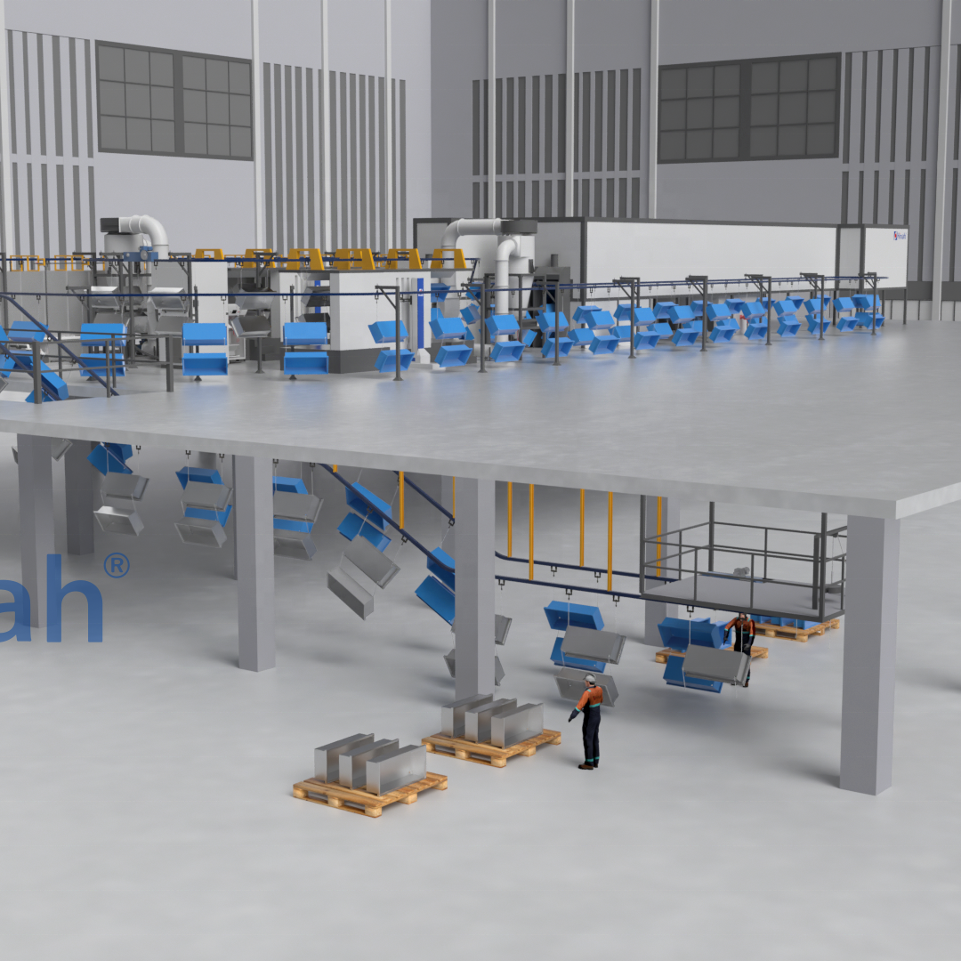 Cyclone powder coating booth chemical liquid washing system powder coating line