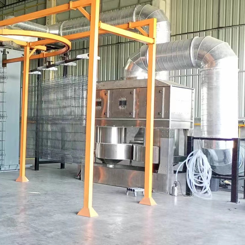 3D wire welded  Fence Panel Shelves Automatic Fluidized Bed PE PVC PVD Powder Dip Coating Line Dip Coating Machine system