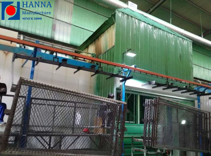 Powder PVC Coating Automated Line for Fence Mesh Panel With Fluidized Bed Coating