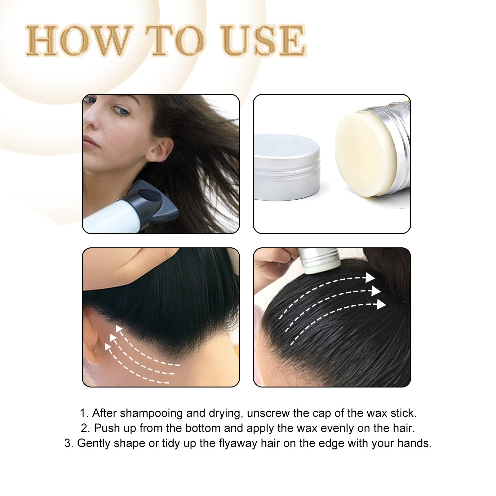 Eelhoe Hair Wax Stick Excess Hair Styling Stick Wax Custom Oil Controlling Softening Repairing Wax Stick For Hair Wig