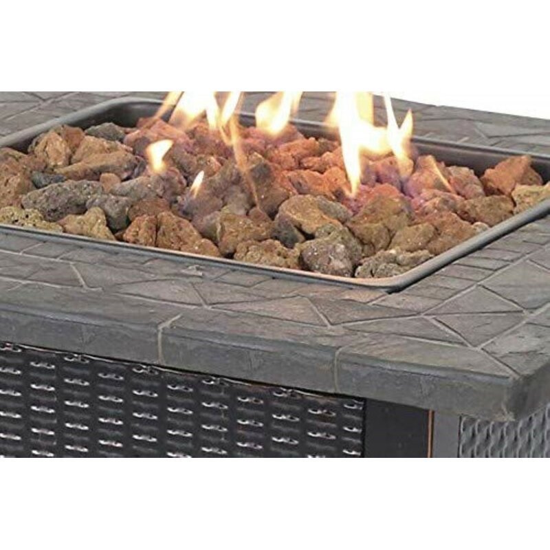 Outdoor Effervescence Steel Table Propane Gas Fire Pit