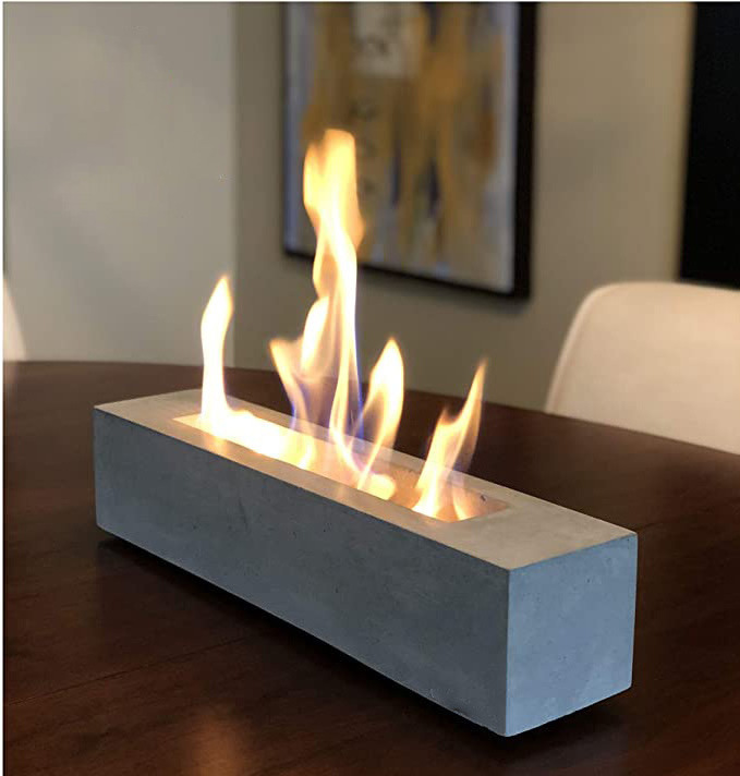 Square Mini Personal Fireplace Bioethanol Fire Pits Outdoor Tabletop Fireplace