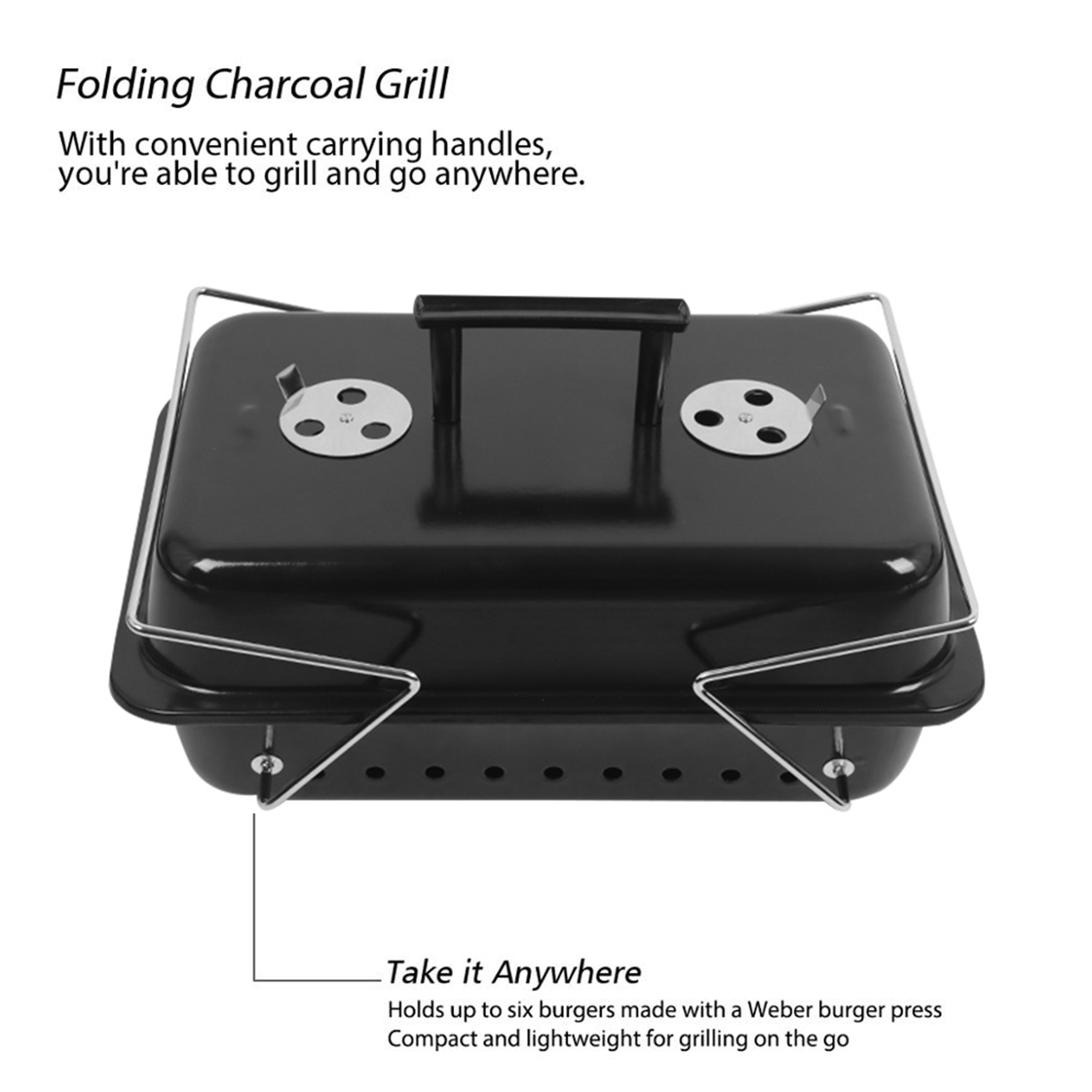 F08 Outdoor Mini Patio  Camping Stainless Steel Folding Barbecue BBQ Charcoal Portable Grill