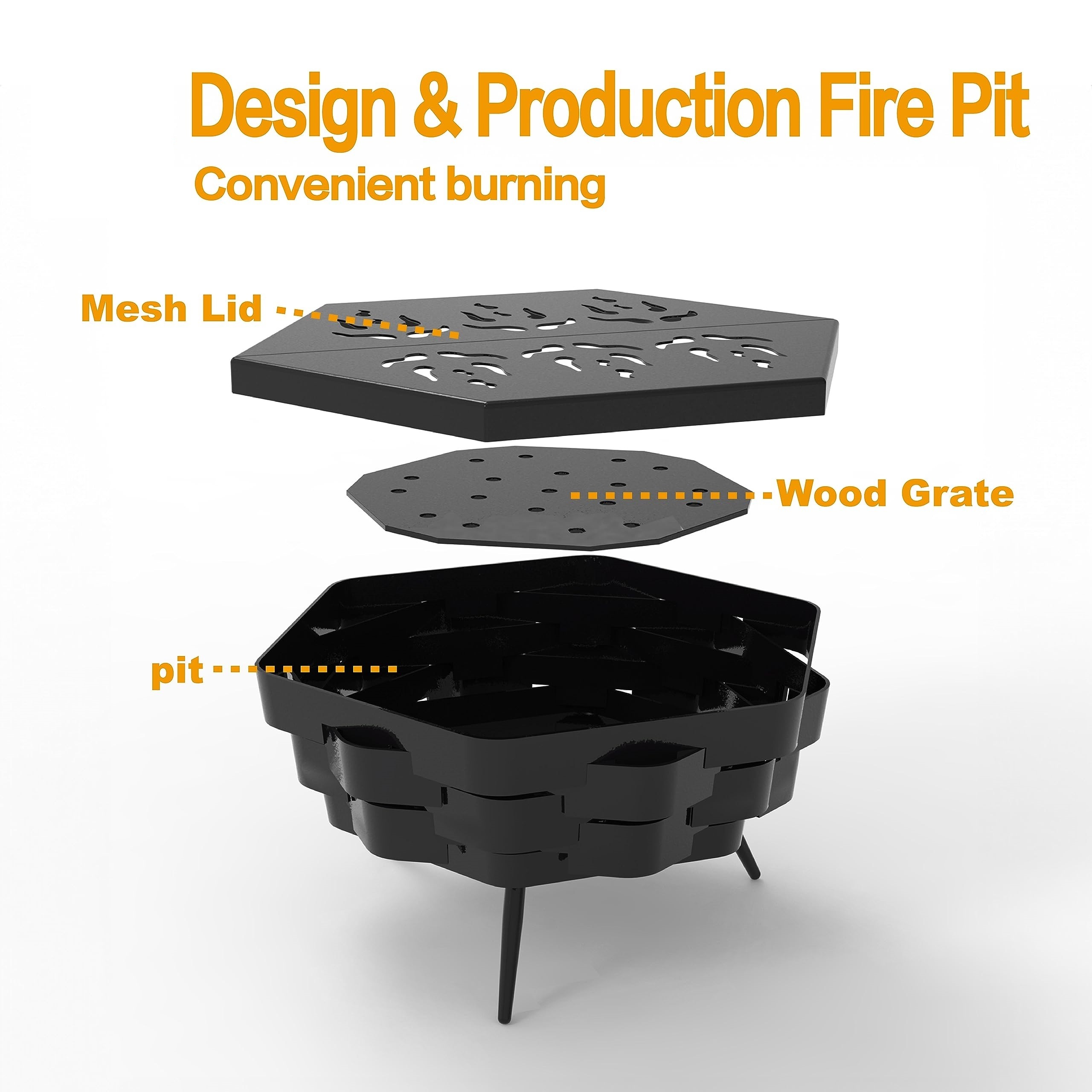 21 inch portable fire pit campfire wood stove Outdoor campfires fireplaces with carrying bag