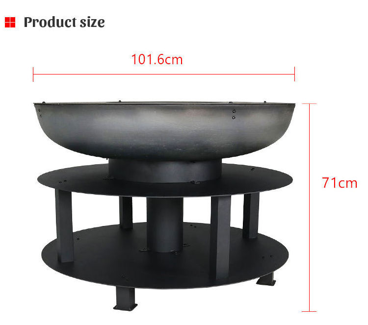 Multi-functional 40 Inch Round Shaped Firepit Bbq Outdoor Barbecue Grill Used Fire Pit With Wood Storage