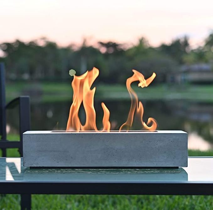 Square Mini Personal Fireplace Bioethanol Fire Pits Outdoor Tabletop Fireplace