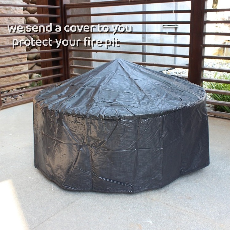 Portable Outdoor Waterproof Cover & Fire Poker Outdoor Fireplace Wooden Fire Pit with Grill