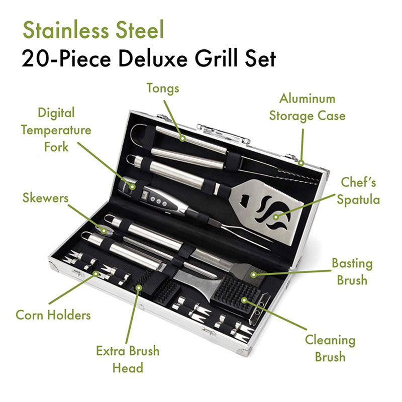 Manufacturer Grilling Set Griller Outdoor Kitchen Grill Stainless Steel Barbecue Bbq Tools Set