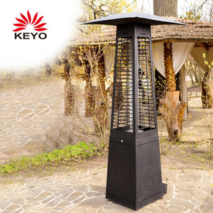 KEYO Manufacturer 14Kwh  Electric Fan Operated Black German Stove Outdoor Wood Pellet Burning Patio Heater