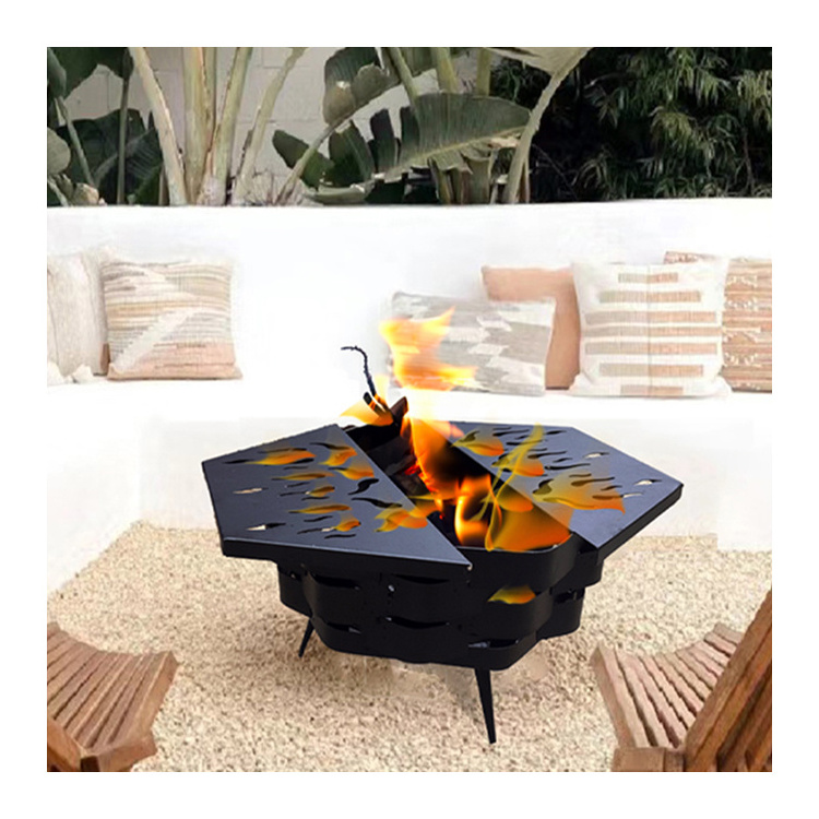 21 inch portable fire pit campfire wood stove Outdoor campfires fireplaces with carrying bag