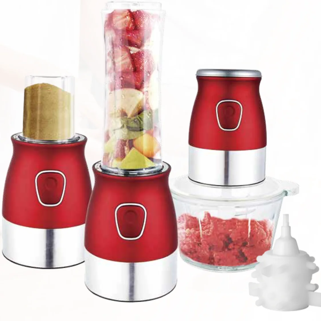 Hot Sell Multi-function Food Chopper Stainless Steel 304 Blade Vegetable Chopper 1.8L Glass Bowl Food Processor