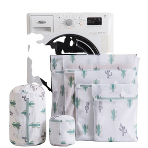 Cylinder Sandwich Mesh Custom Printing Underwear Lingerie Delicate Washing Bag Bra Laundry Mesh Bags