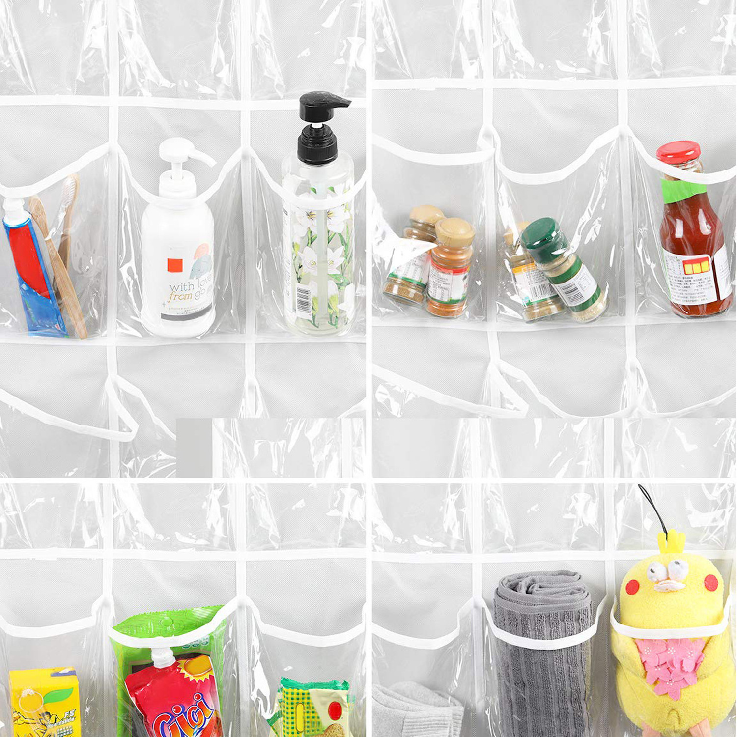 Simple Houseware 24 Pockets Large Clear Pockets Over The Door Hanging Shoe Organizer