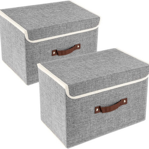 Cobest High Quality Foldable Bins Storage Organizers Cube Box Non Woven Black Fabric Storage Boxes