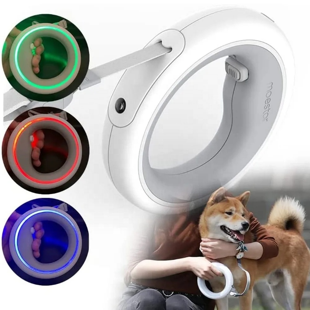 Smart Dog Leash Walking Led Light Multi-functional Dog Leads Retractable Dog Leash