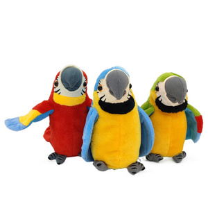 Wholesale Speaking Voice Recorder Children Educational Electronic Simulation Animals Plush Soft Parrot Repeat Talking Toy