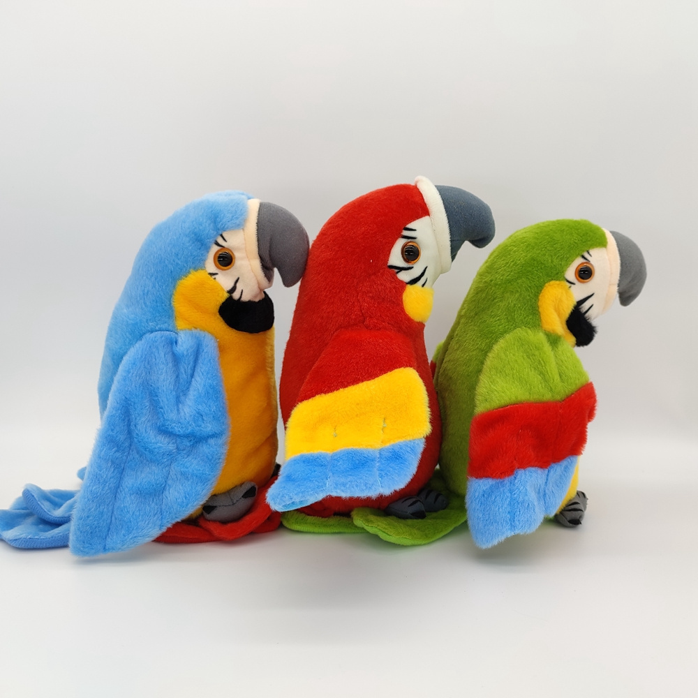 Wholesale Speaking Voice Recorder Children Educational Electronic Simulation Animals Plush Soft Parrot Repeat Talking Toy