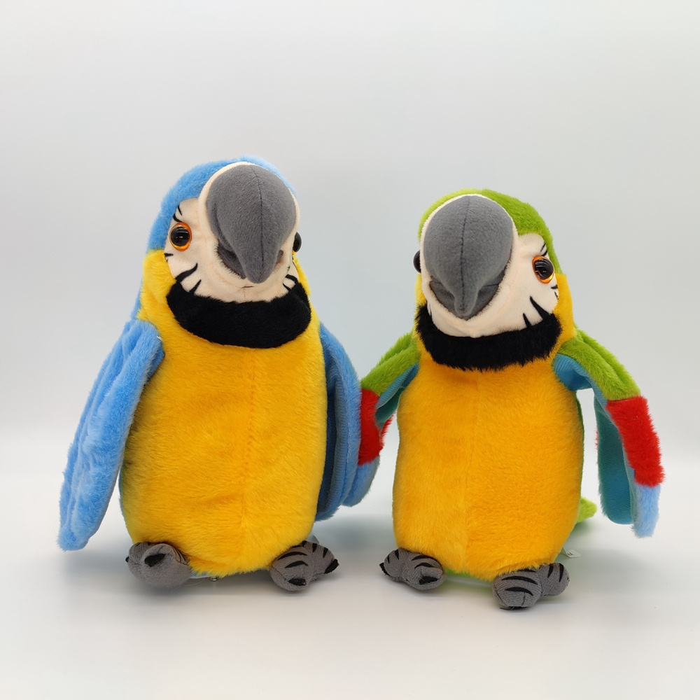 Wholesale Speaking Voice Recorder Children Educational Electronic Simulation Animals Plush Soft Parrot Repeat Talking Toy