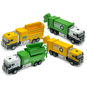 Customized hot items 1:60 Alloy free wheel Sanitation transport Tanker die cast mini truck toys for kids