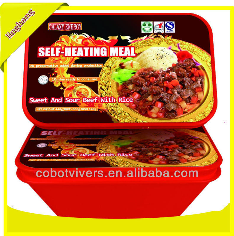 Ready to eal HALAL food OEM Self heating rice meal